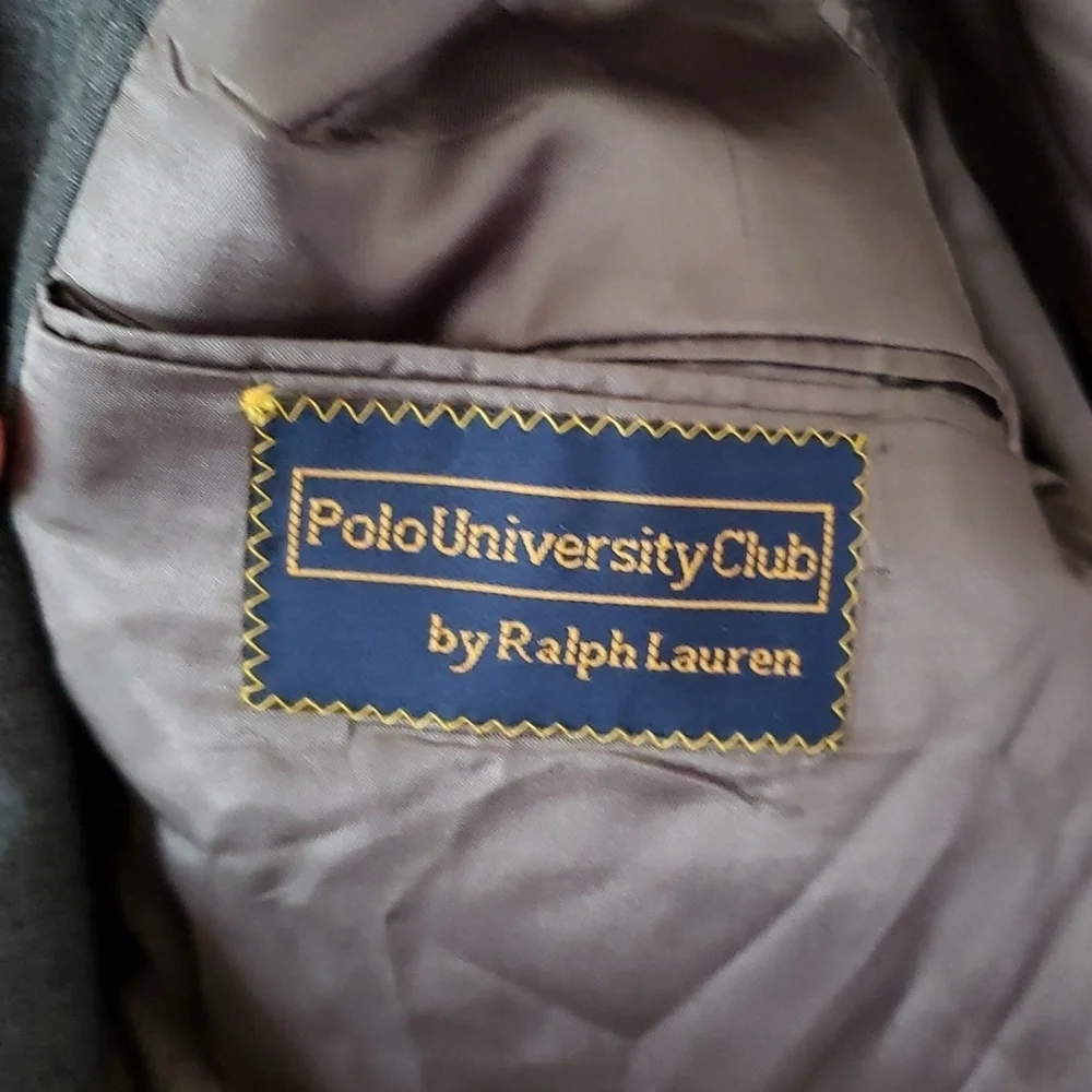 Ralph Lauren Polo University Club Blazer suit jacket, dark gray, vintage.
